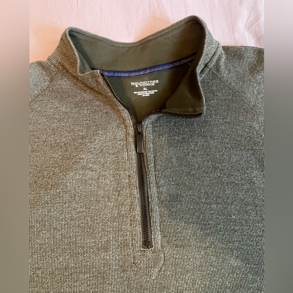 Roundtree & Yorke green Men's half 1/4 Zip Pullover Classic long sleeves size XL - Picture 5 of 10